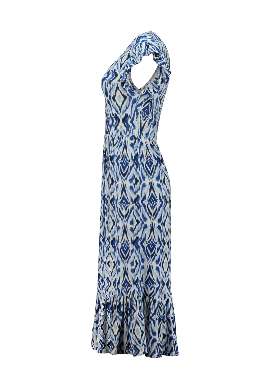 Dámske vzorované modré šaty s volánom ZABAIONE GLADYS BLUE s.WEAR 2